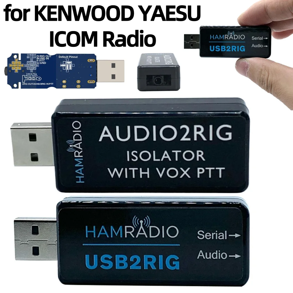 USB2RIG V2 Connettore Radio USB Con Scheda Audio E Porta Seriale – Supporta TTL/232/CIV, PTT, Mini Design, ABS, Per FT8/JT65/PSK - 2