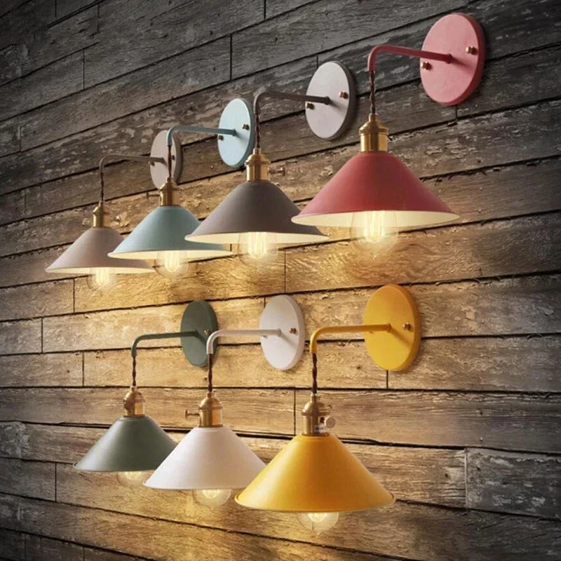 

Nordic simplicity LED macarons colorful wall light home improvement bed room foyer study bedside aisle children Room wall lamp