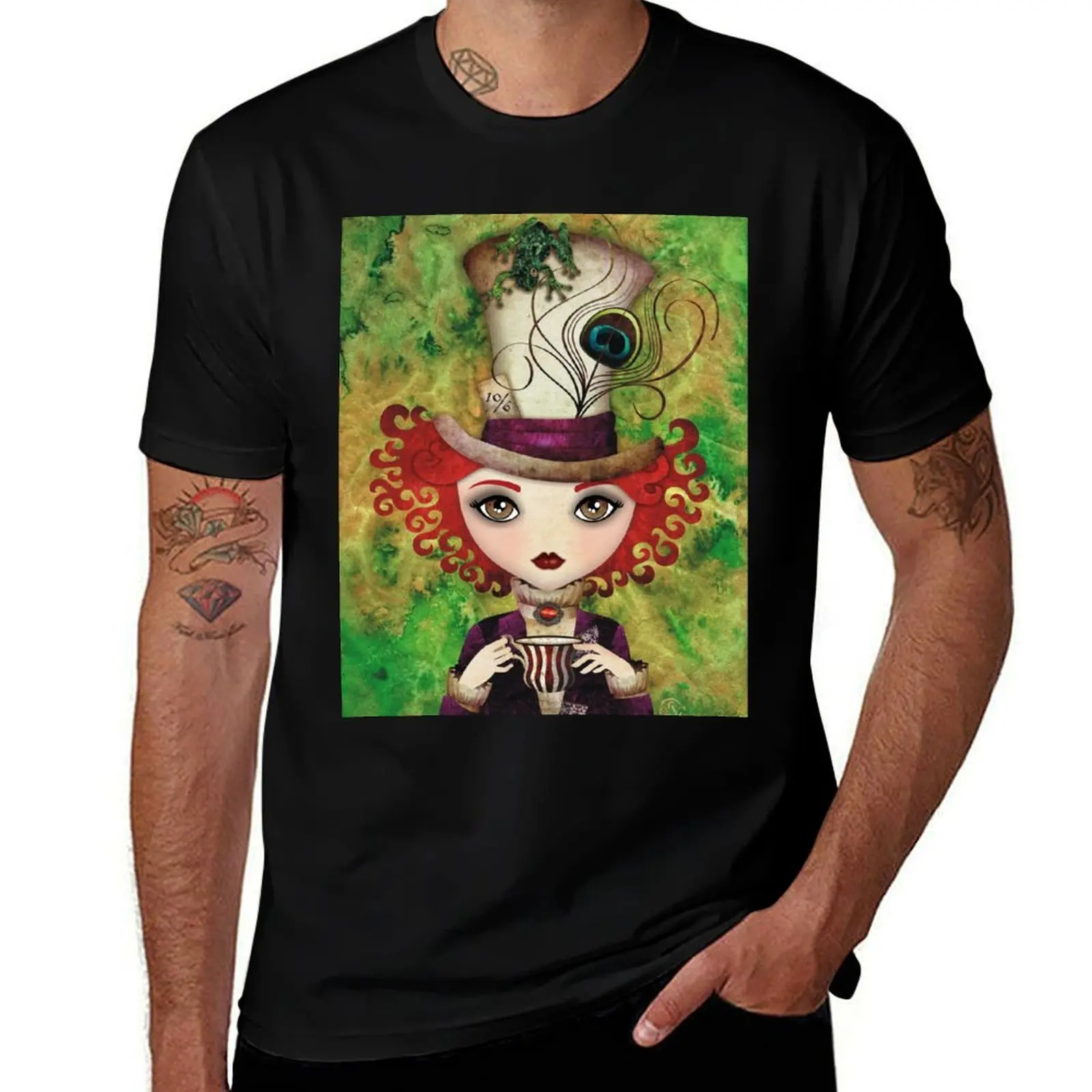 Lady Hatter T-Shirt Large Size Basic Casual T-Shirt