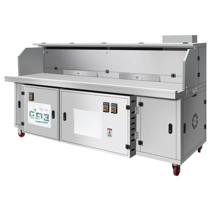 

High-end flat suction water and electricity composite smokeless barbecue truck, no cleaning, oil fume purification mobile stall