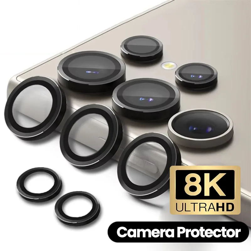 For Samsung Galaxy S24 S25 Ultra 5G 8K HD Camera Protector Glass Samung Sumsung S 24 FE 25 Plus S24Ultra Metal Ring Lens Cover