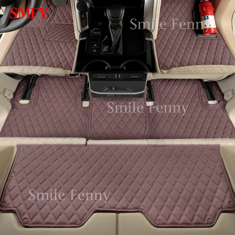 

Для Toyota Land Cruiser 300 LC300 2022-2025 автомобильные коврики с семью сиденьями, кожаные коврики для ног, антигрязная подушка для ног, ковер, чехол