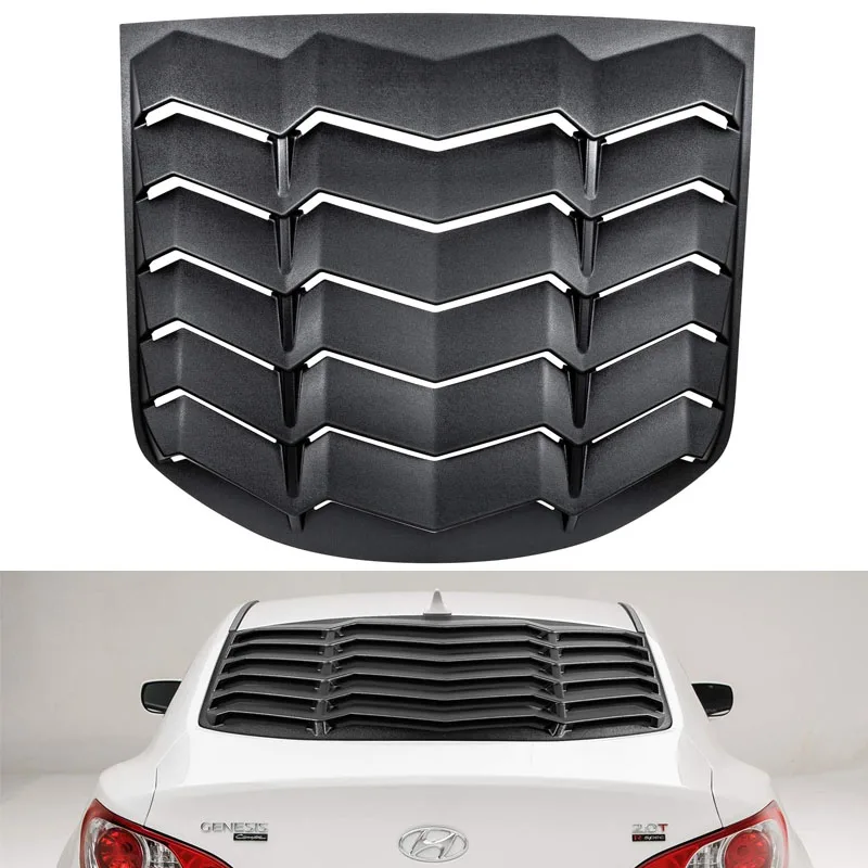 

ABS Rear Window Louvers Fit for Hyundai Genesis Coupe 2010 - 2016, Easy to Install with Adhesive Tape, Matte Black