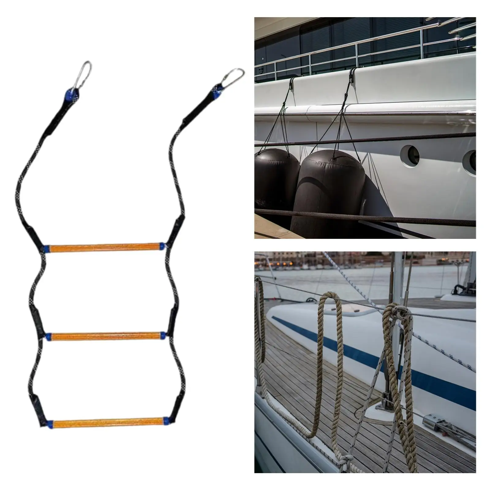 Climbing Ladder Boat Rope Ladder Assist Boarding Ladder Portable Marine Rope Ladder Outdoor Ladder Rope Boating Ladder Stable