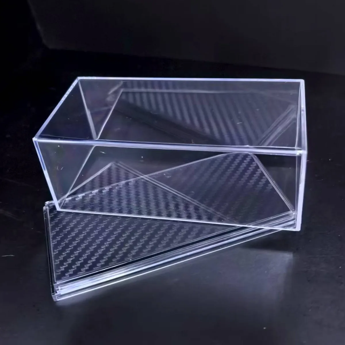 Caixa de exibição acrílica 4.7 "x 2.3", caixa para escala 1:64 1:87 modelo de carro figura colecionável em miniatura diy cena construção diorama