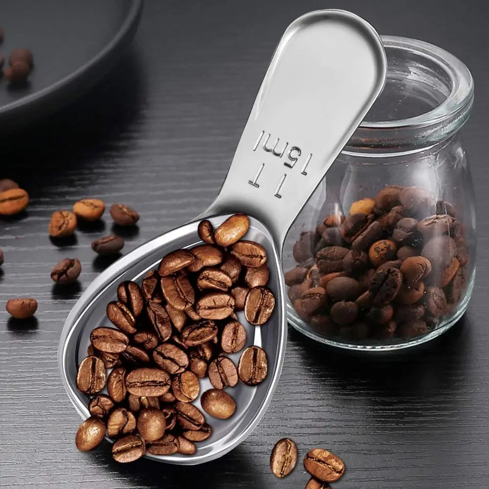 1pc Stainless Steel Coffee Measuring Spoon 2 Tablespoon Coffee Scoop Short Handle Measuring Spoon for Ground Coffee Tea Sugar