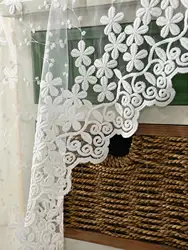 Modern Pastoral Fine Floral Living Room Bedroom Gauze Curtain 1PC