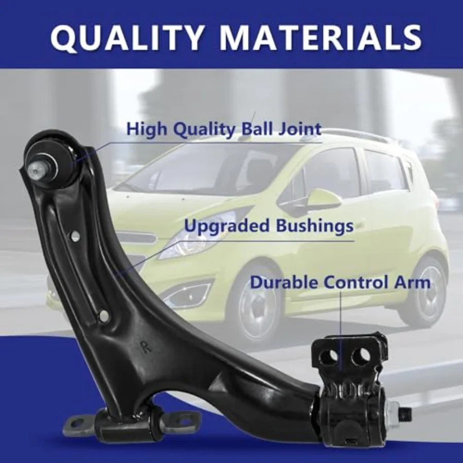 استبدال أذرع التحكم الأمامية السفلية واليسرى واليمنى مع مجموعة تعليق وصلة كروية لسيارة شيفروليه سبارك 20132016 متينة وما قبل