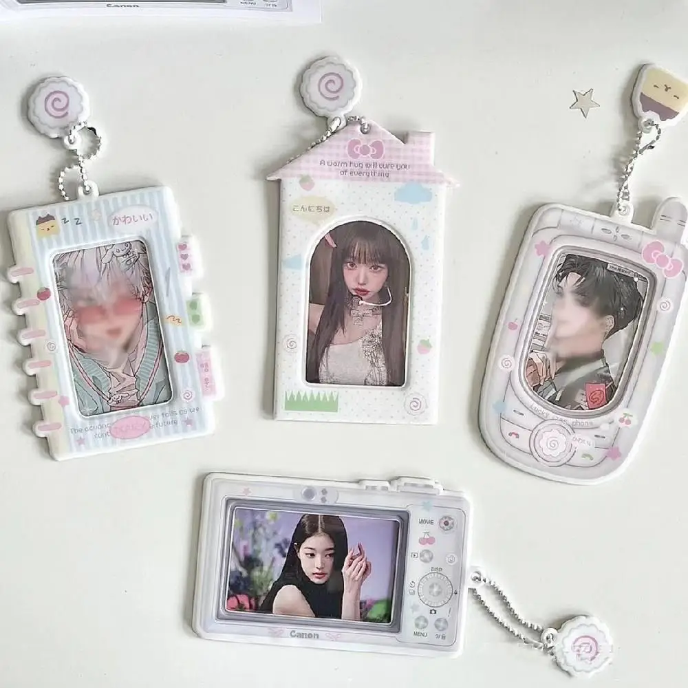 Korean Ins Cute Camera Phone Creative Design Idol Card Holder Cute Cartoon Photocard Holder Sleeves Protective Girls Gift