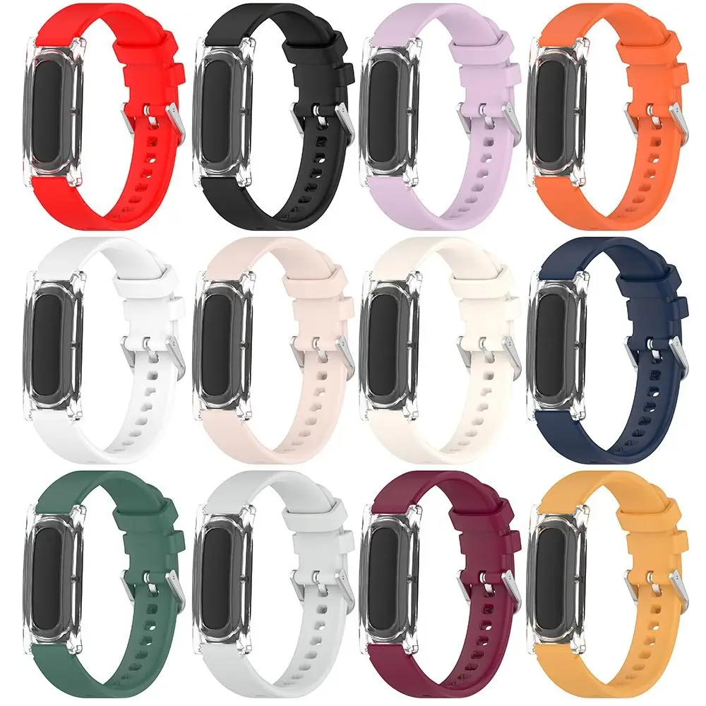 Replacement Silicone Loop Watchband Strap Clear Case Adjustable Wristband Breathable Bracelet for Google Fitbit Air