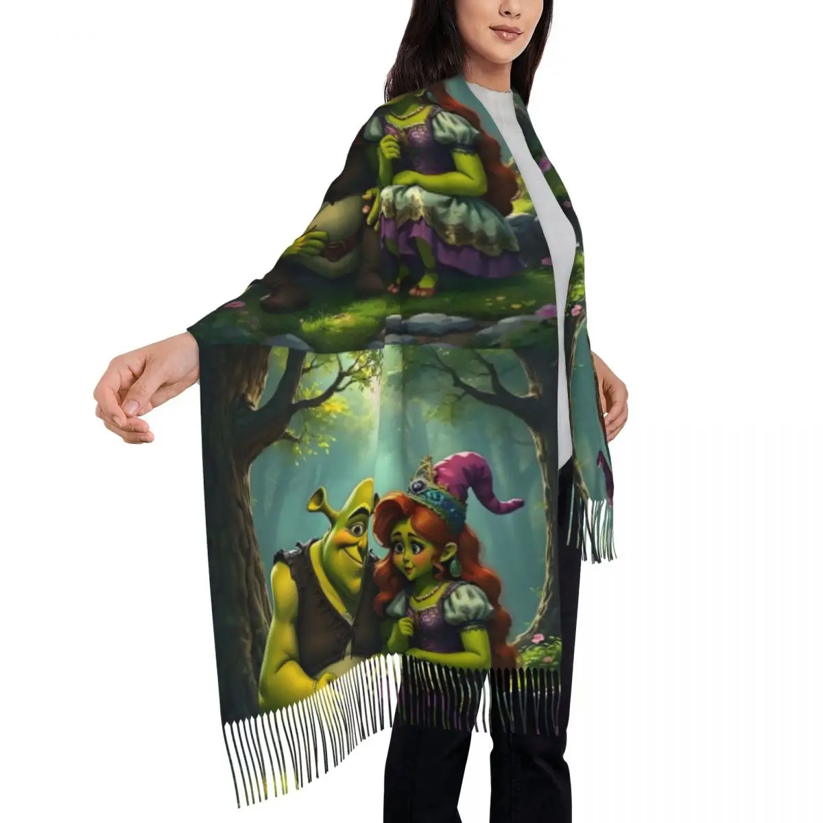 مخصص طباعة فيلم كوميدي شريك مضحك وشاح النساء الرجال الشتاء الدافئة الأوشحة الكرتون Kawaii أنيمي شالات يلتف