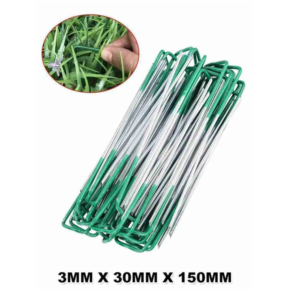 10Pcs/Set Artificial Grass Turf U Pins Fastening Lawn Tent Pegs Staple Outdoor Heavy Duty Gardening Accessories