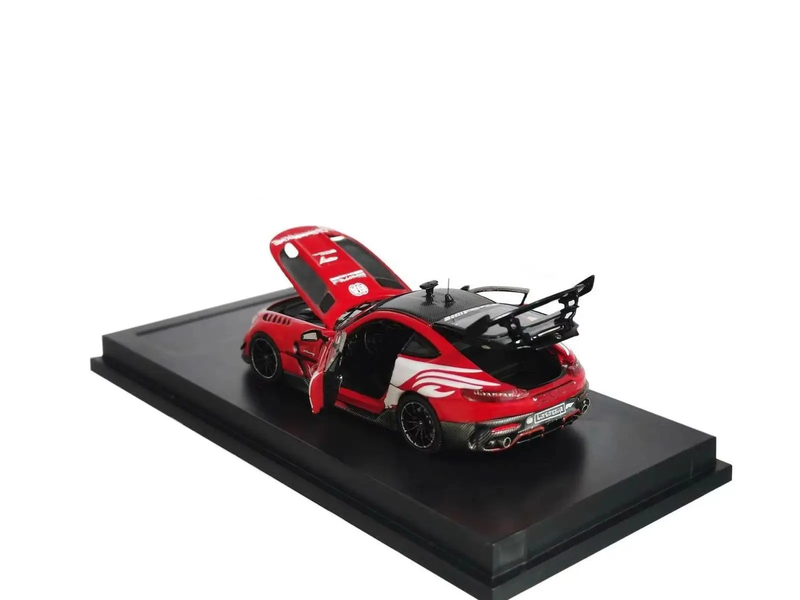 MJ 1/64 Racing Safety Car GT Black Series Carbon Fiber Body Alloy Diecast Model Gift