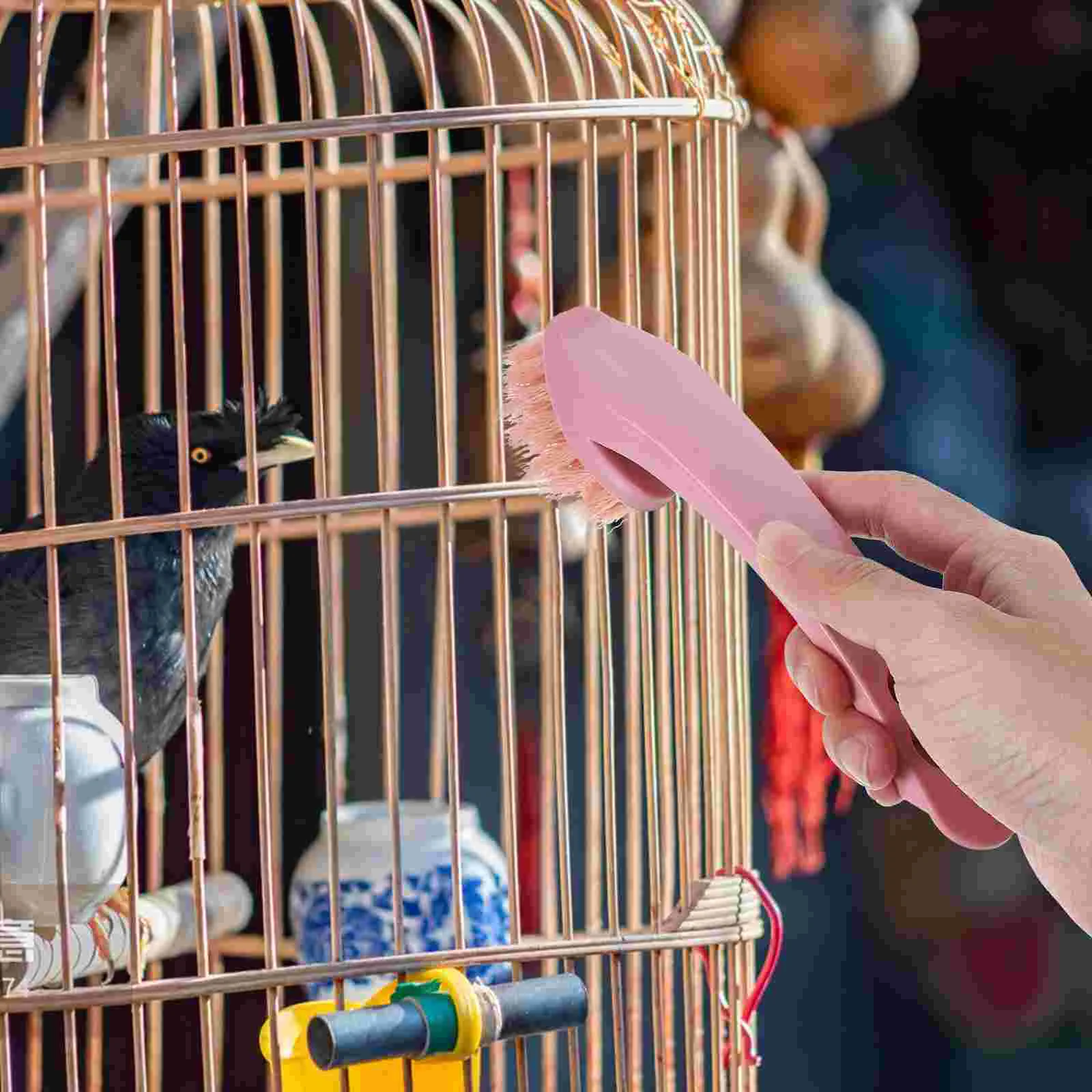 Pet Cage Cleaning Brush for Bird Animal Bed Hamster Cleaner Shoe Portable Abs Birdcage Laundry