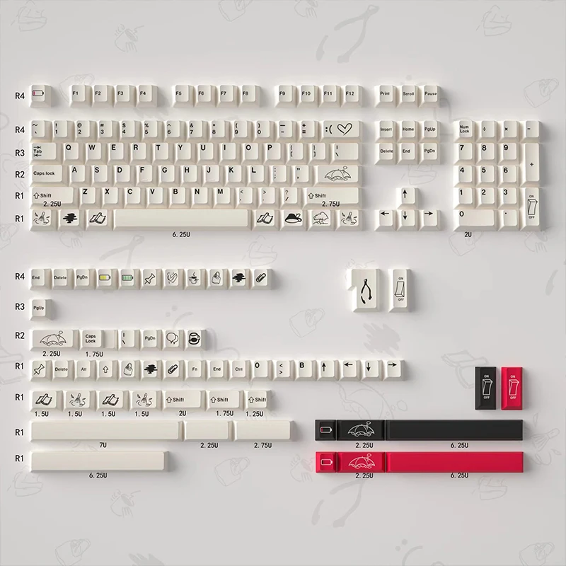 

Original 1% battery theme keycap Dye-Sublimation PBT Keycaps 160 keys white Cherry key caps For Mx Switches Mechanical Keyboad