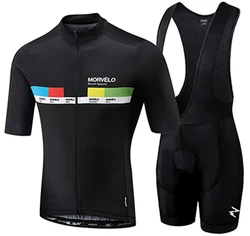 2024 Morvelo Cycling Jersey Set Summer Cycling Clothing MTB Bike Clothes Uniform Maillot Ropa Ciclismo Man Cycling Bicycle Suit