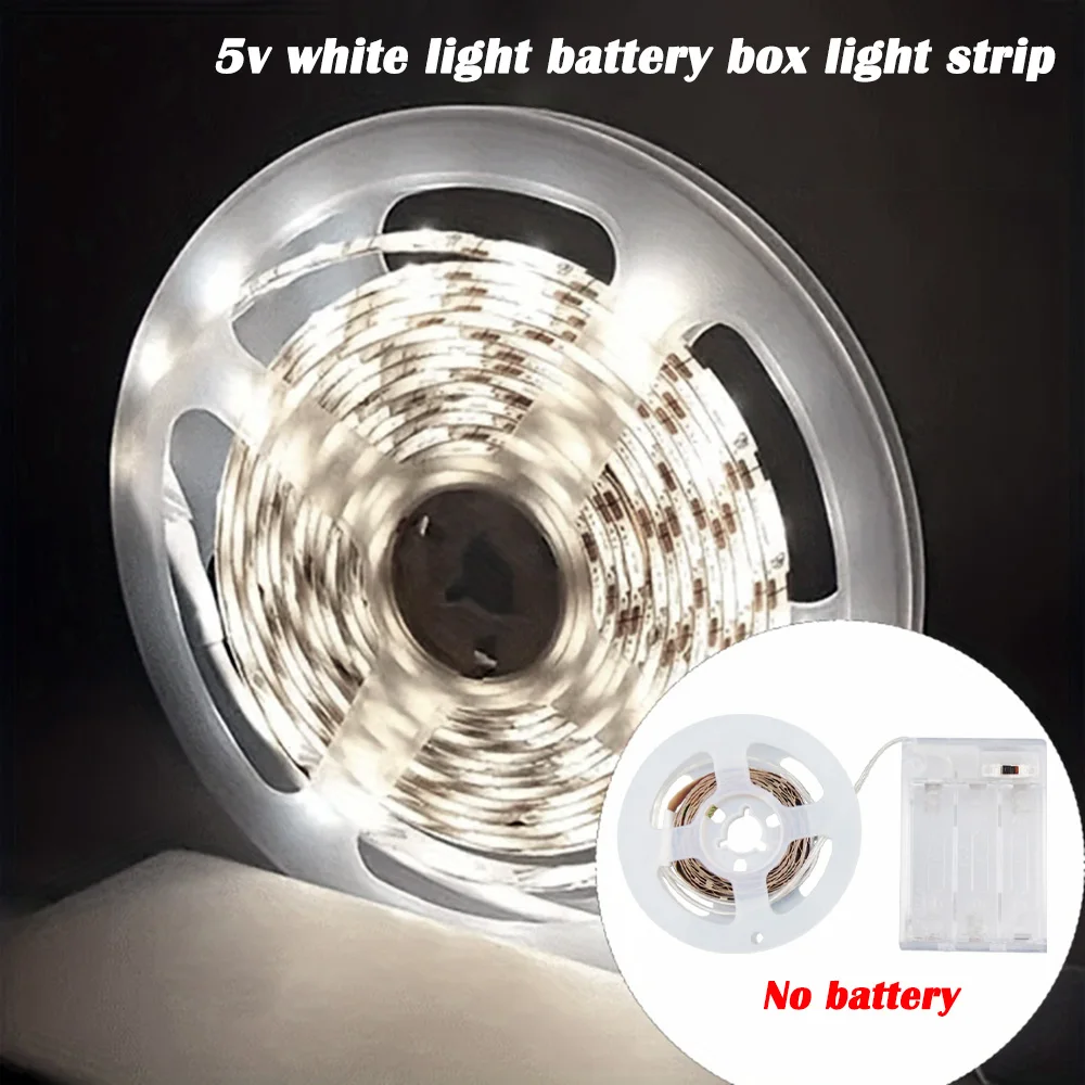 1 pc 2835 Warm White LED Strip Light, Battery Pack Powered (without Battery) Easy to install, suitable for kitchen, TV, etc.