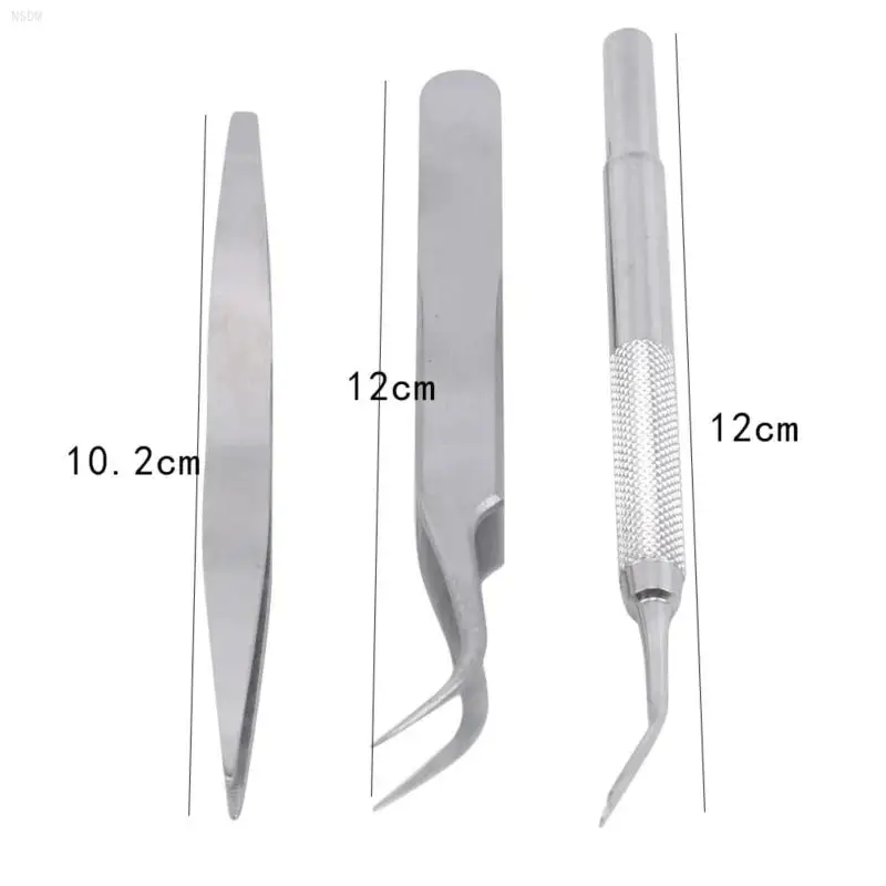 3 Piece Set Stainless Steel Tick Tweezers Professional Quick Tick Removal Tool for Dog People Pet Supplies Dog Tick Removal