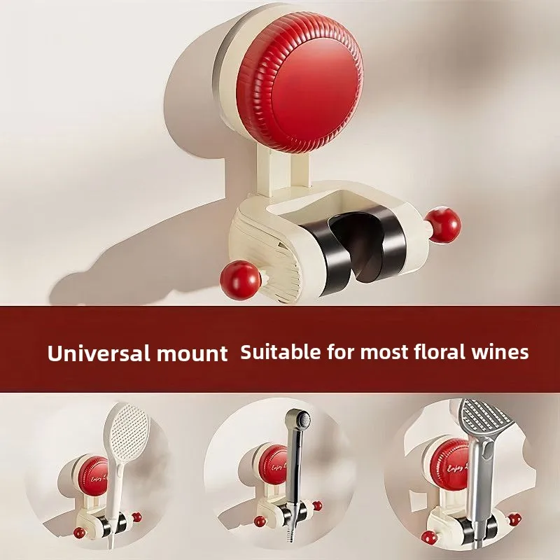 No Glue Adjustable Shower Holder Bathroom Fixed Base Bathroom Daily Accessory Bathroom Use Suction Cup Punch Free Shower Bracket