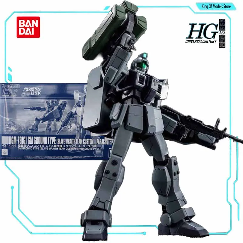 Bandai Original Model Kit HGUC 1/144 GROUND TYPE SLAVE WRAITH TEAM CUSTOM  Anime Action Figure Assembly Model Toy for Boys Gifts