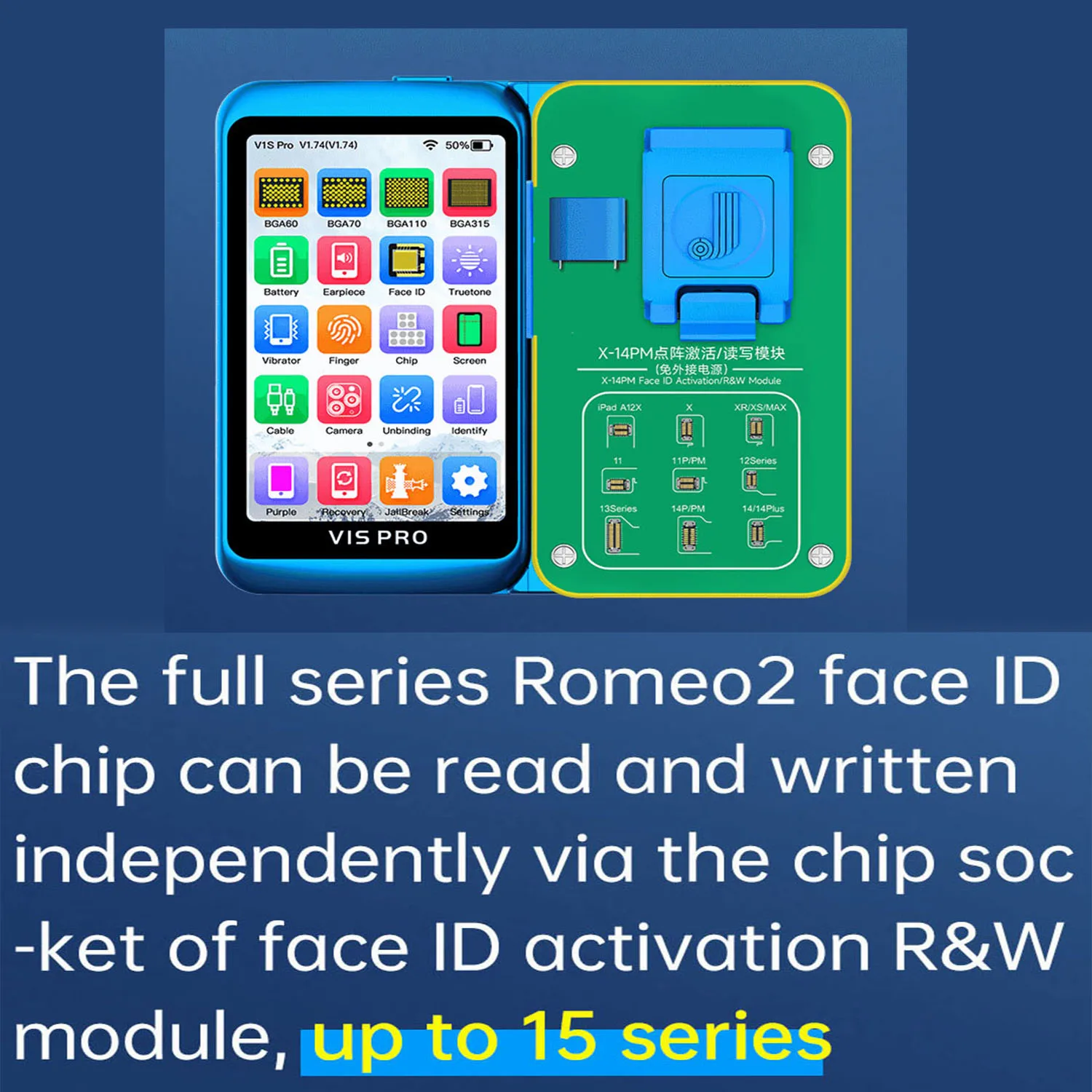 JCID Dot Projector Chip JCID Face Id Chip JCID Romeo 2 For iPhone X-12/13-14PM/15 Series /13 14 iPad Pro 3/4 Face ID repair