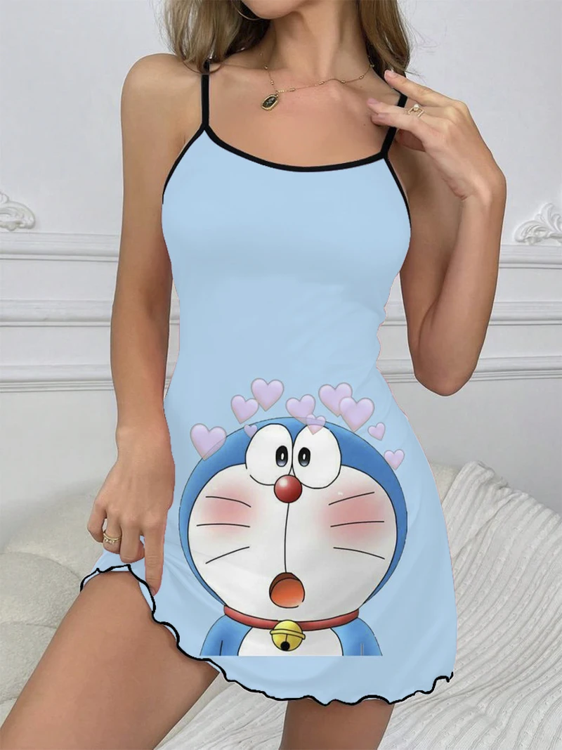 2024 Summer Dress Ladies Doraemon Nobita 3D Printed Ladies Dress Party Ladies Mini dress Cute sexy dress Cosplay dress