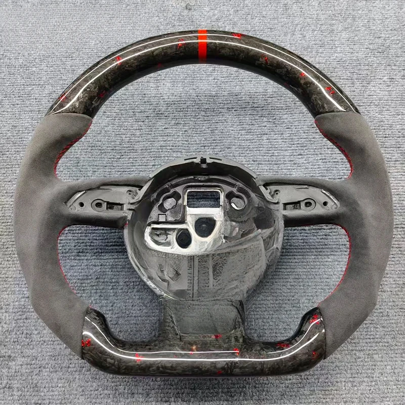For Audi A3 A4B8 A5 S3 S4 S5 Customized Red Forged Carbon Fiber Steering Wheel Optional Button Paddles