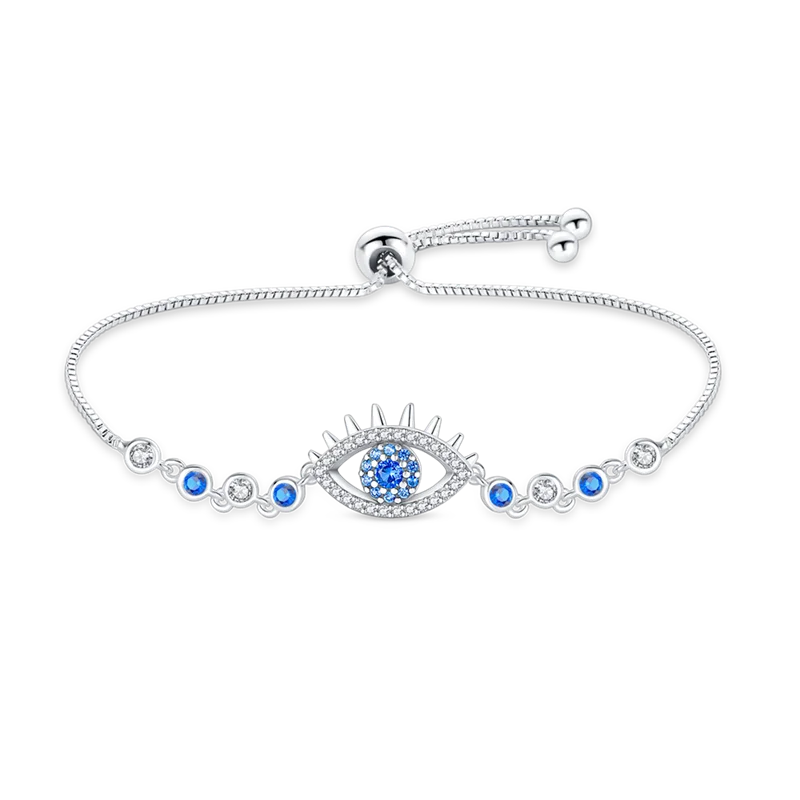 

Bracelet Silver 100% 925 Original Blue Travel Eye Bracelet Fit DIY Charms Birthday Fashion Jewelry Gifts 2023 Hot