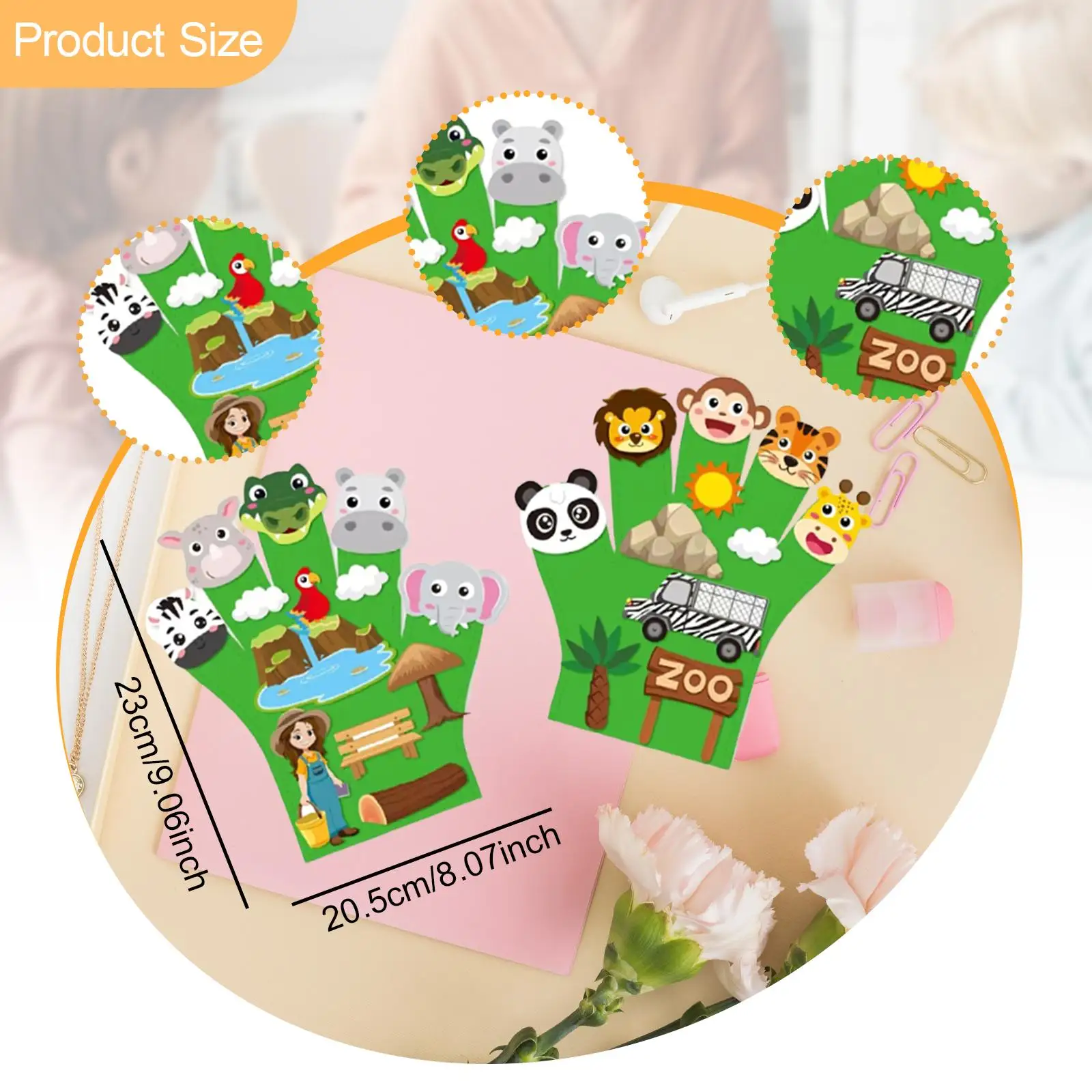 2x Tiere Filz Geschichte Fingerpuppen Tiere Fingerpuppe Spielzeug Interaktiv für