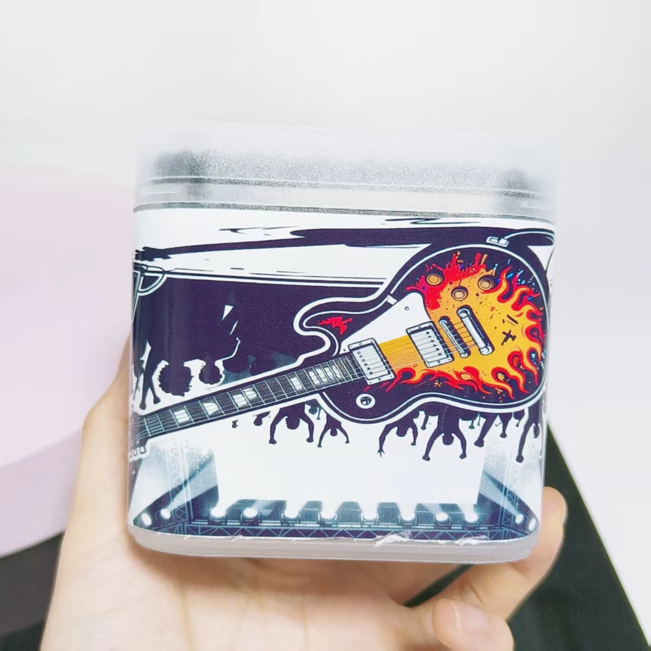 400개(2박스) 기타 음악 소년 패턴 면봉 일상 용품 검정색 양면 면봉