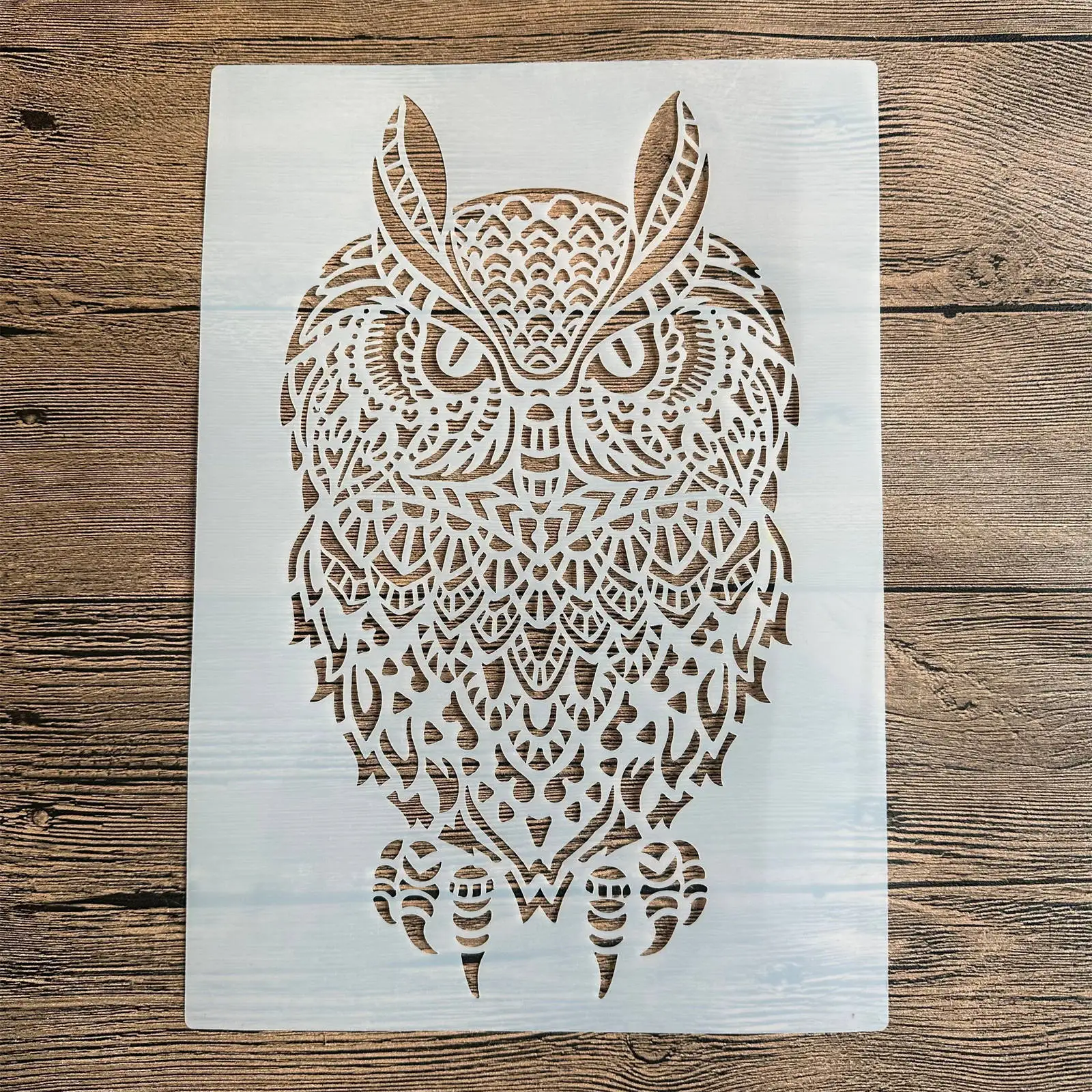 A4 29 * 21cm Mandala DIY Stencils Wall Painting Scrapbook Coloring Embossing Album Decorative Paper Card Template Animal owl