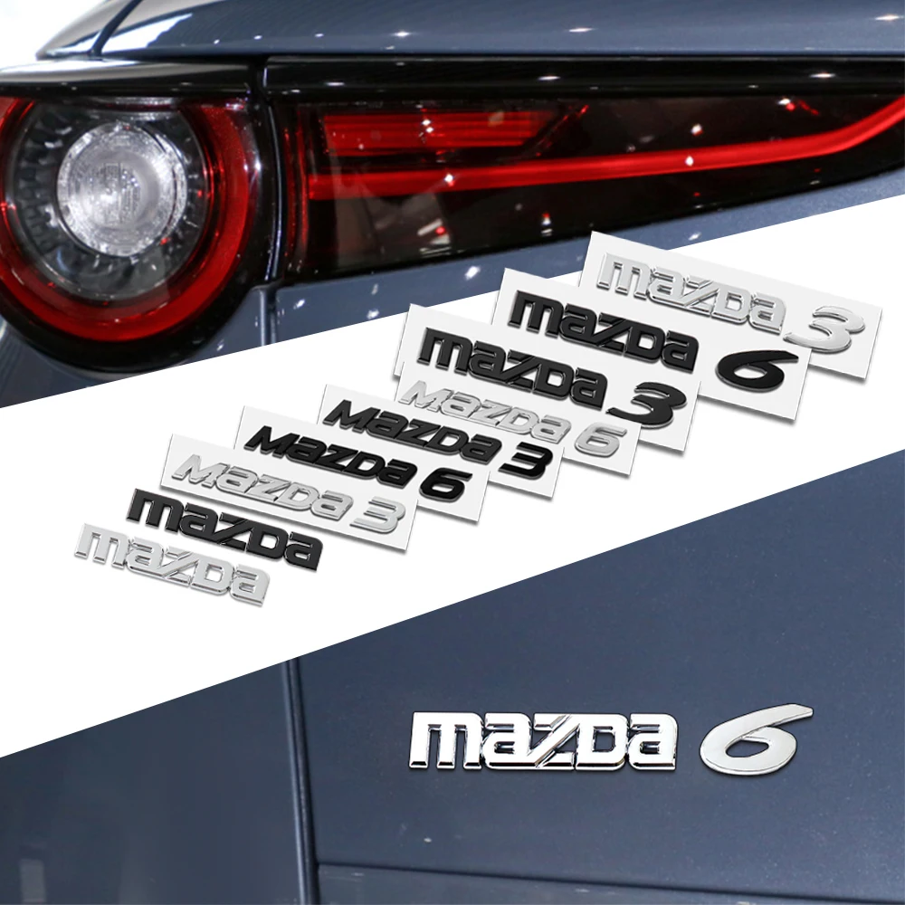 3D ABS Car Mazda 3 6 Emblem Body Rear Trunk Sticker For Mazda Axela Atenza Speed MS Demio MPS Miata BM BL BK GH GJ GL Skyactiv