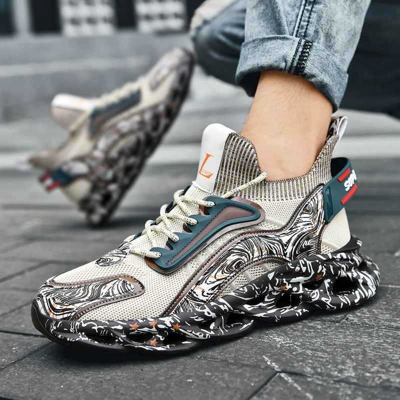 

Men's Chunky Sneakers Breathable Streetwear Thick-Sole Casual Shoes