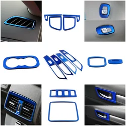 For Renault Koleos 2017-2021 Blue Color Stainless Steel Center Console Dashboard Protection Frame Cover Trim For Samsung QM6