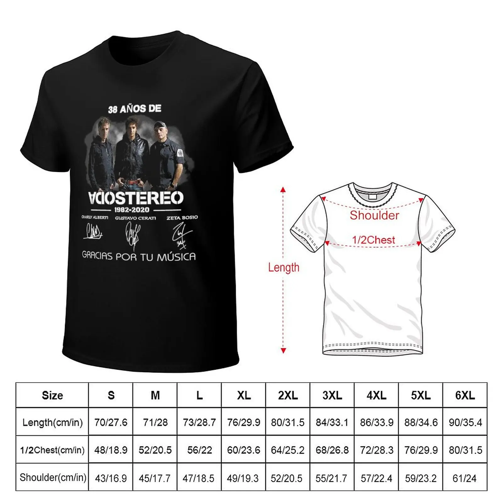 38 Anos De Soda Stereo 19822020 Gracias Por Tu Música, Designer Camiseta clásica T-Shirt Blouse anime stuff outfits for men