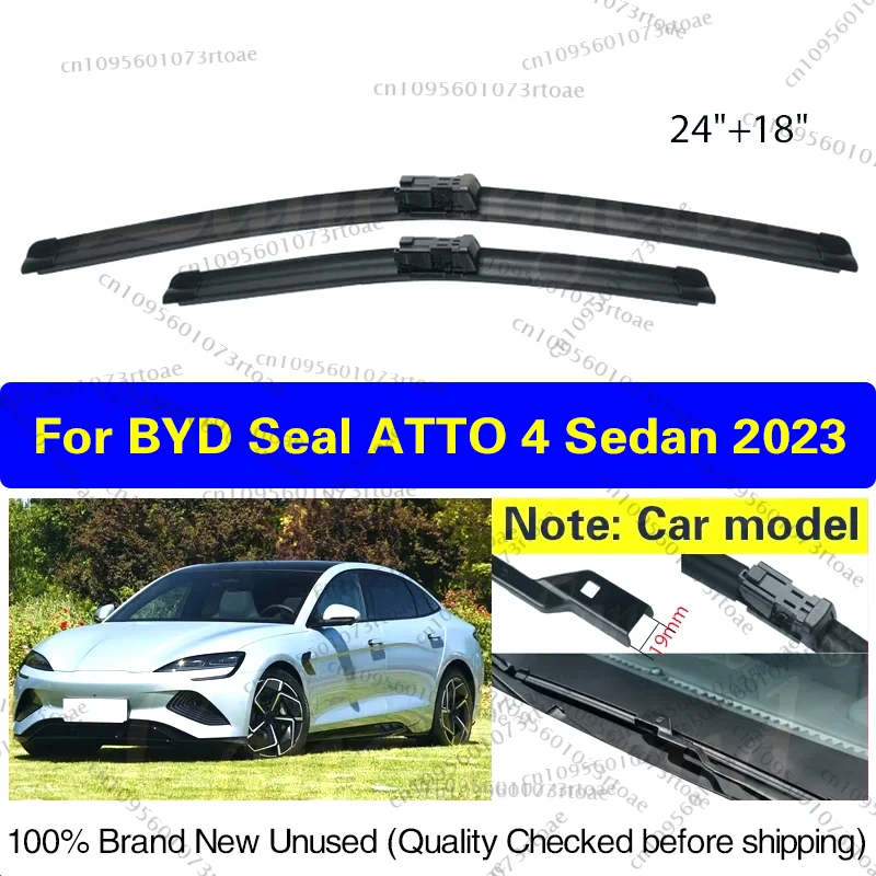 

Car Front Wiper Blades For BYD Seal ATTO 4 2023 61 81 kWh Windscreen Wiper Blade Brushes Cutter Goods 24"+18" Car Accessories