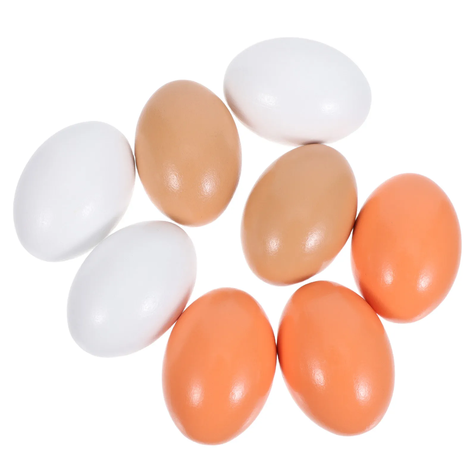 8Pcs Natural Solid Wood Fake Chicken Eggs Realistic Grain Finish Unpainted Craft Eggs for Easter Basket Fillers DIY Painting