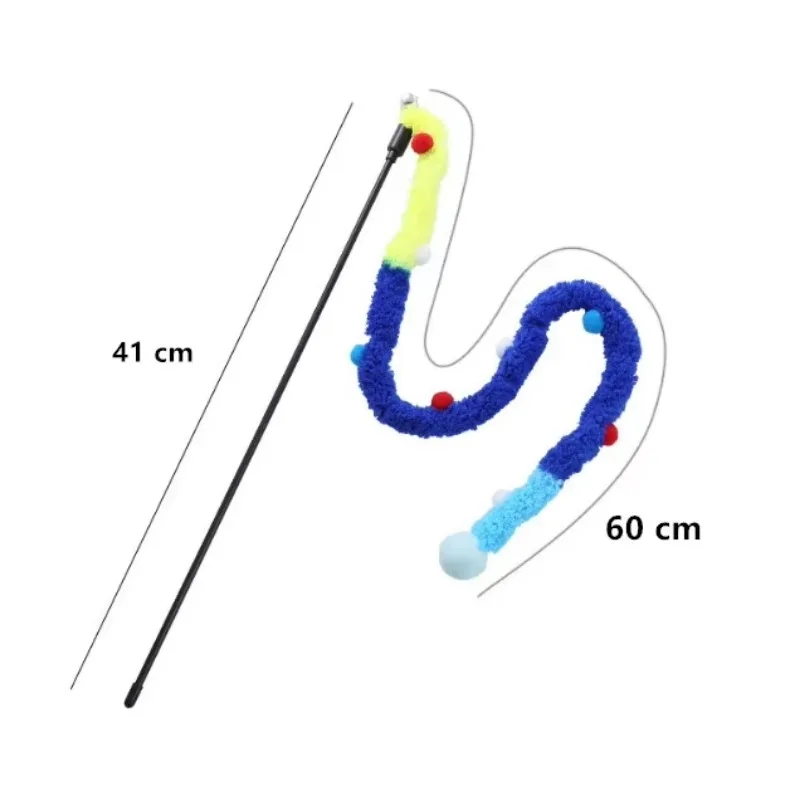 Kocour hračka peří kocour teaser hůlka kocour interaktivní hraček zábavný housenka pestrý hýl vánoce vlasová koule teaser hůlka zvířátko zásoby