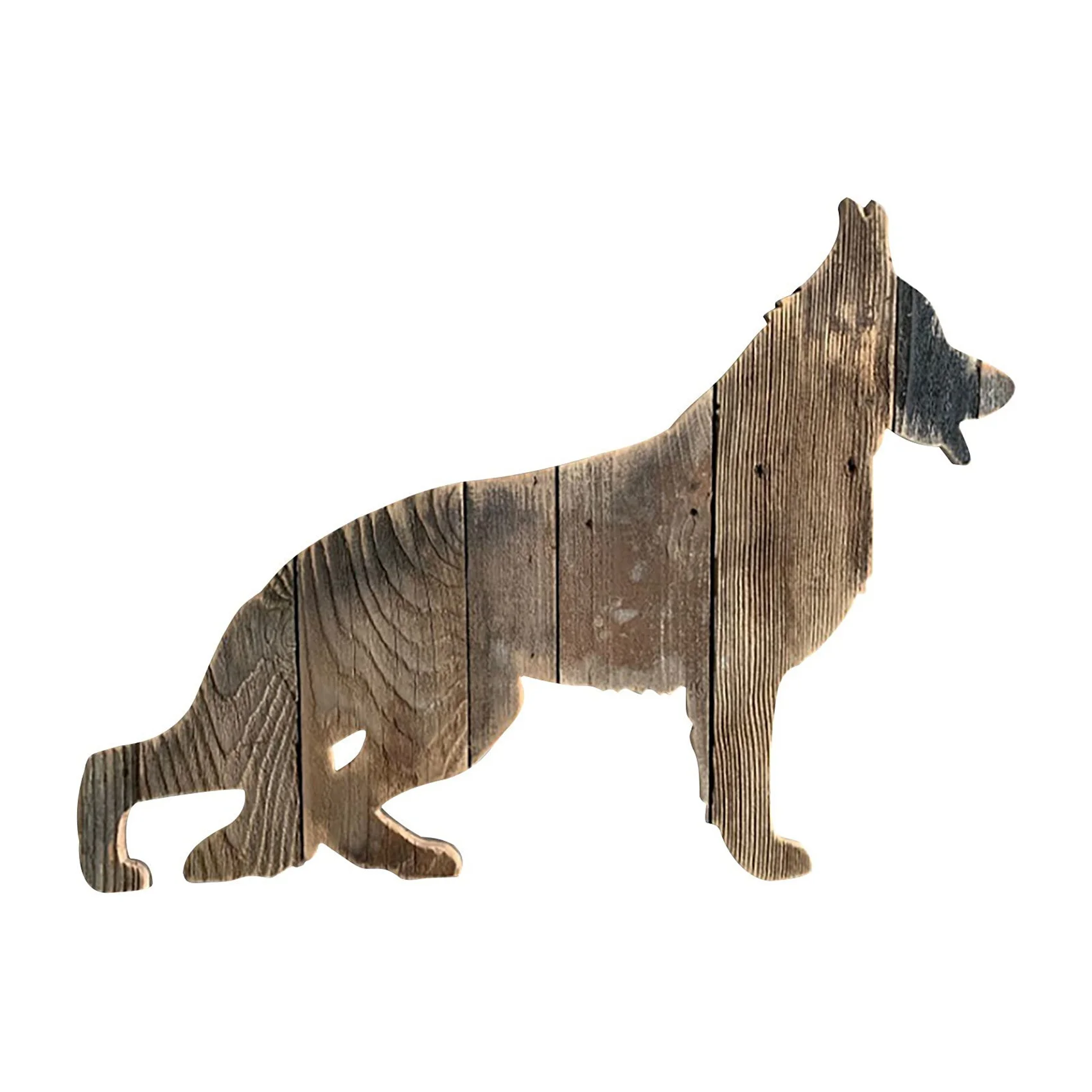 Family Pet Crafts Wall Decoration Wood Splicing Dog Sculpture Ornaments for Home Wall Decor - A