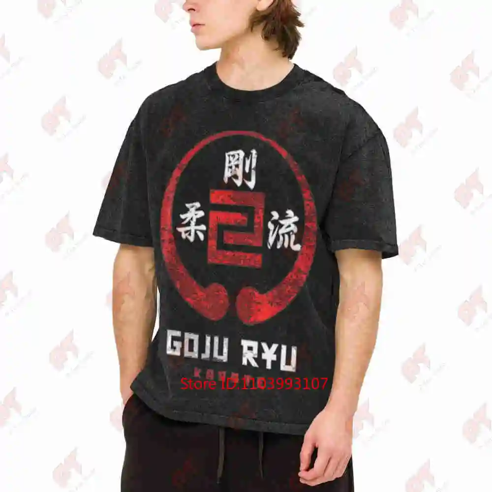 Goju Ryu Karate Japanese Martial Arts Vintage Washed Tee Pure Cotton T-Shirt