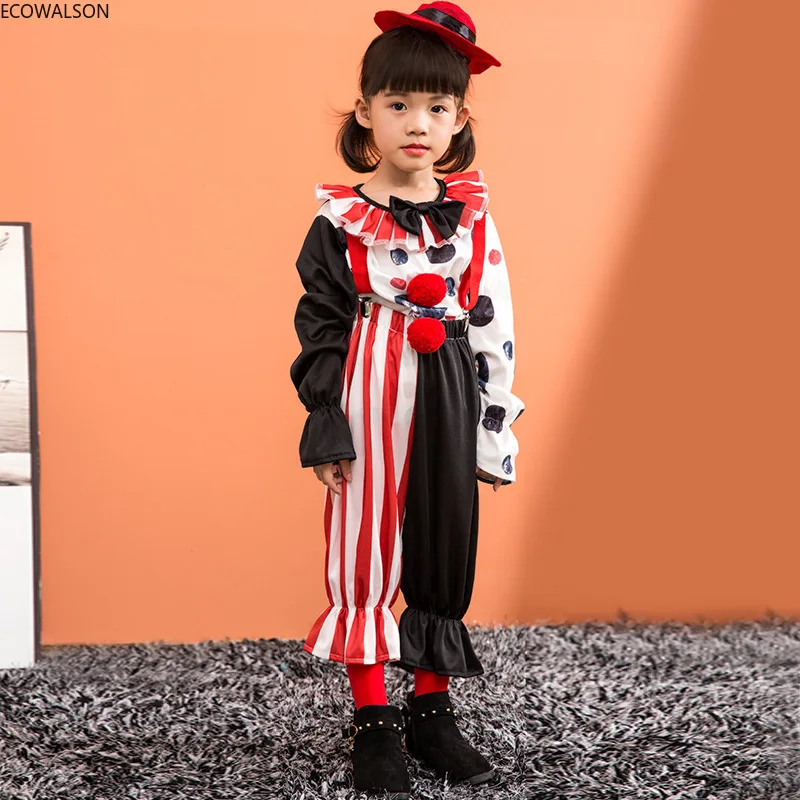 Costumes de Clown de cirque pour enfants, Costume d'halloween, Cool et amusant pour garçons et filles, robe de Cosplay fantaisie pour enfants, 20