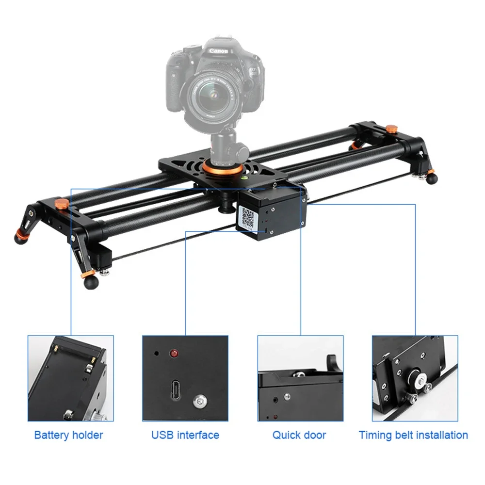 Professional Carbon Fiber Tabletop DSLR Camera Wireless Camera Track 80cm for Photography Film Video Shooting