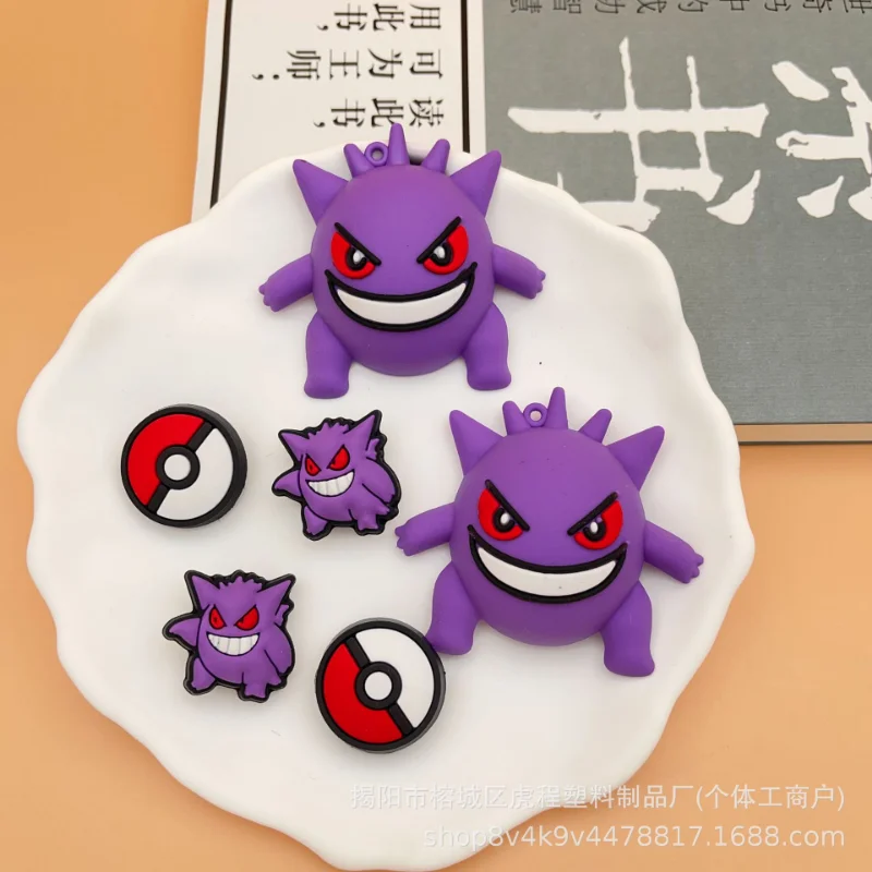 6pcs Pokemon Shoe Buckle Cartoon Gengar Squirtle Charmander DIY Sneakers Sandals Decoration Accessories Kids Toys Birthday Gifts