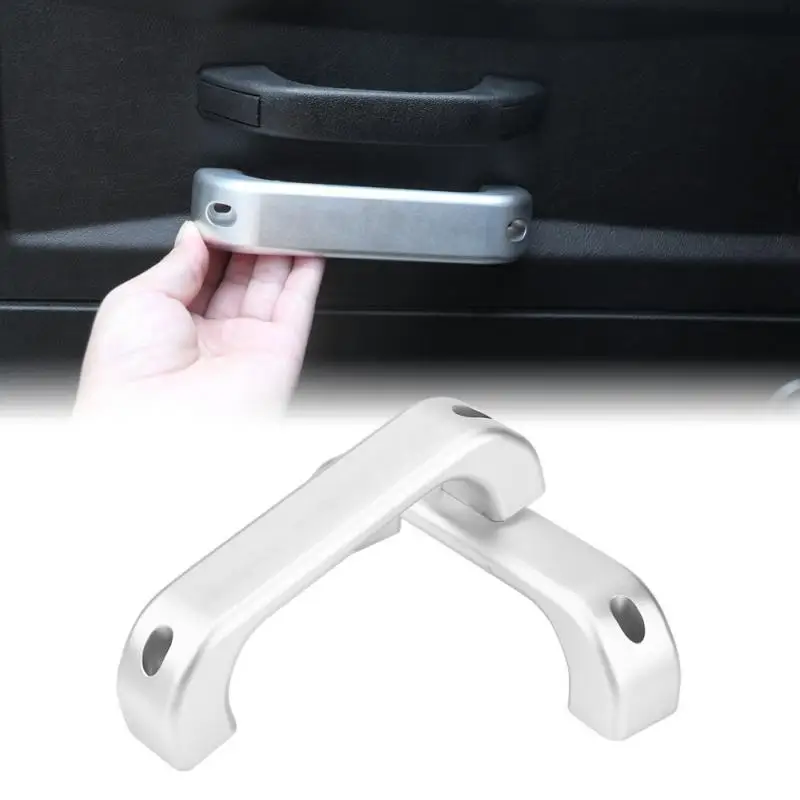 2pcs Car Interior Aluminum Alloy Chrome Door Handle Cover Trim for Land Rover Defender 110 90 2007 2008 2009 2010 2011 2012-2016