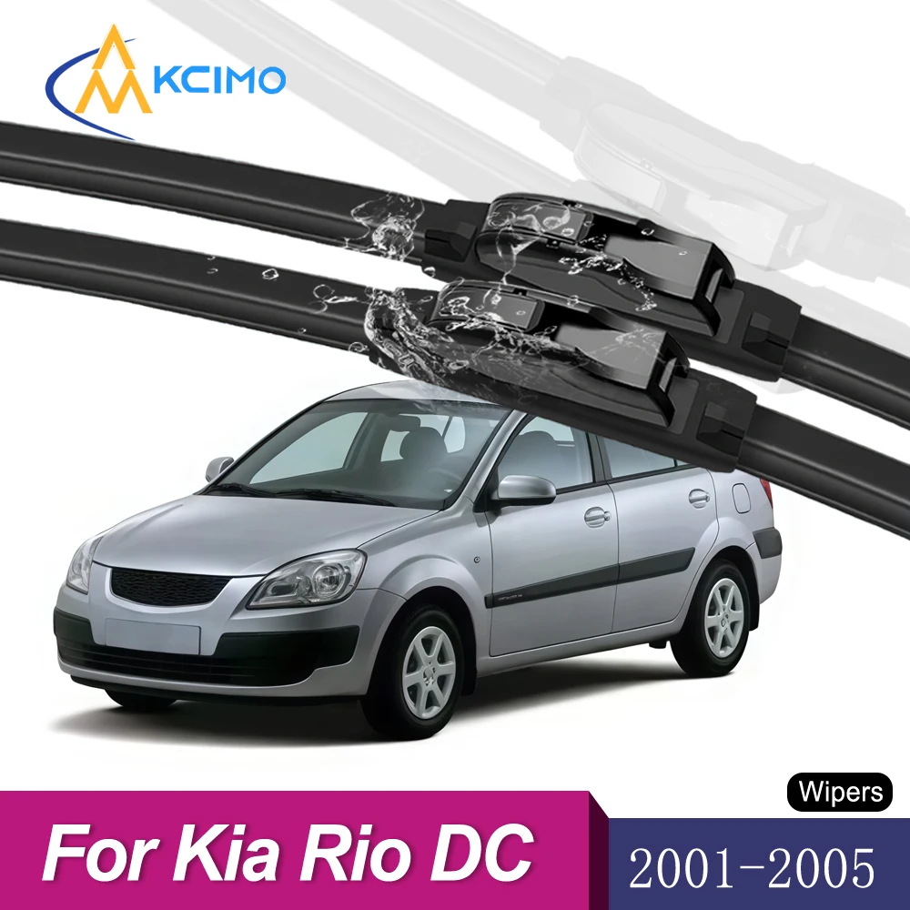 

Perfect Fit Front Wiper Blades Set For Kia Rio DC 2001-2005 Driver & Passenger Side All-Weather Streak-Free Easy Clip-On Design