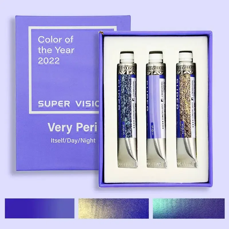 Imagem -04 - Super Visão Metálica Aquarela Pintura Conjunto de Tubo Pintura Profissional Arte Suprimentos Natural Mica Água Cor Cores 8ml