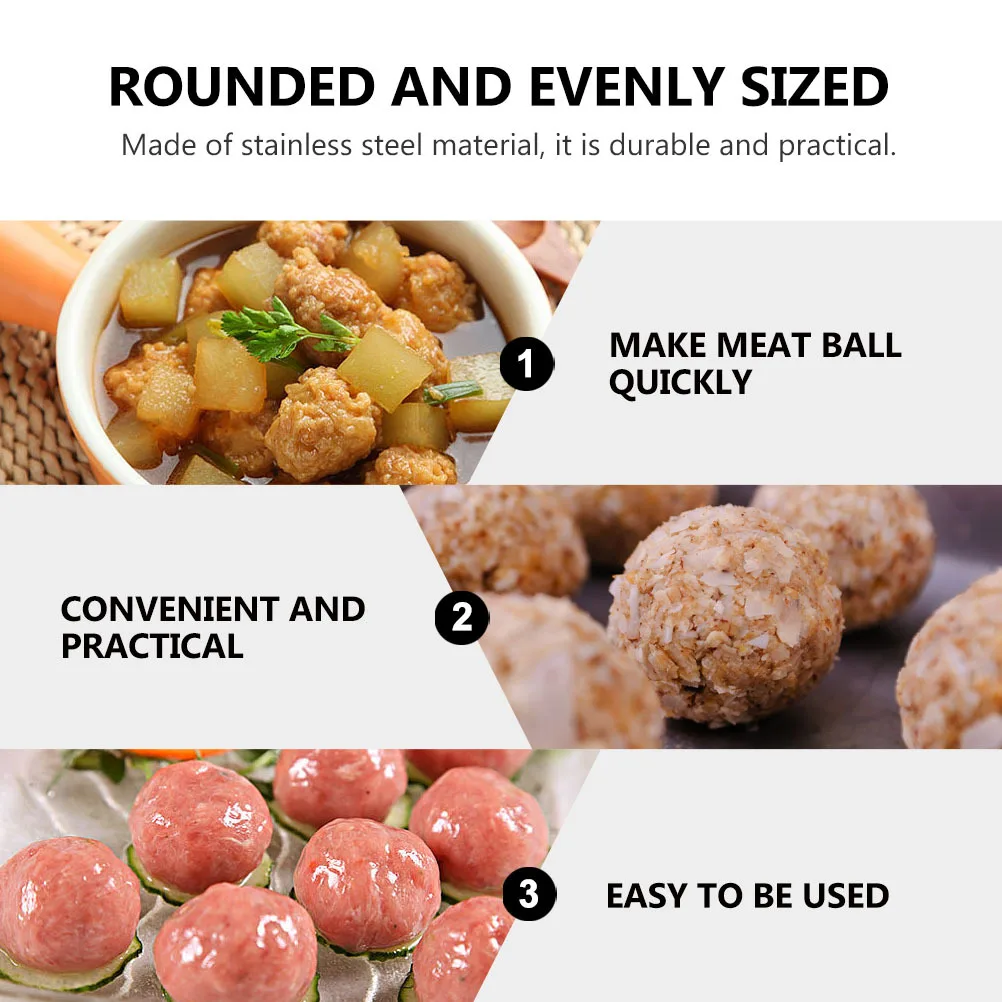

3Pcs Stainless Steel Meatball Clip Professional Kitchen Gadget for Fish Ball Rice Ball Making Tool Easy to Use Practical