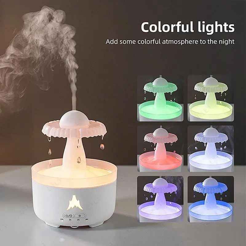Creative Rotating Raindrop Humidification Aromatherapy Machine Colorful Atmosphere Light Timed Aromatherapy Machine