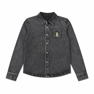 Herbst-Winter Denim Schwarz Kinderbekleidungsset - Familien-Matching-Outfits für Jungen und Mädchen mit Hemd und Strampler – Detail 23