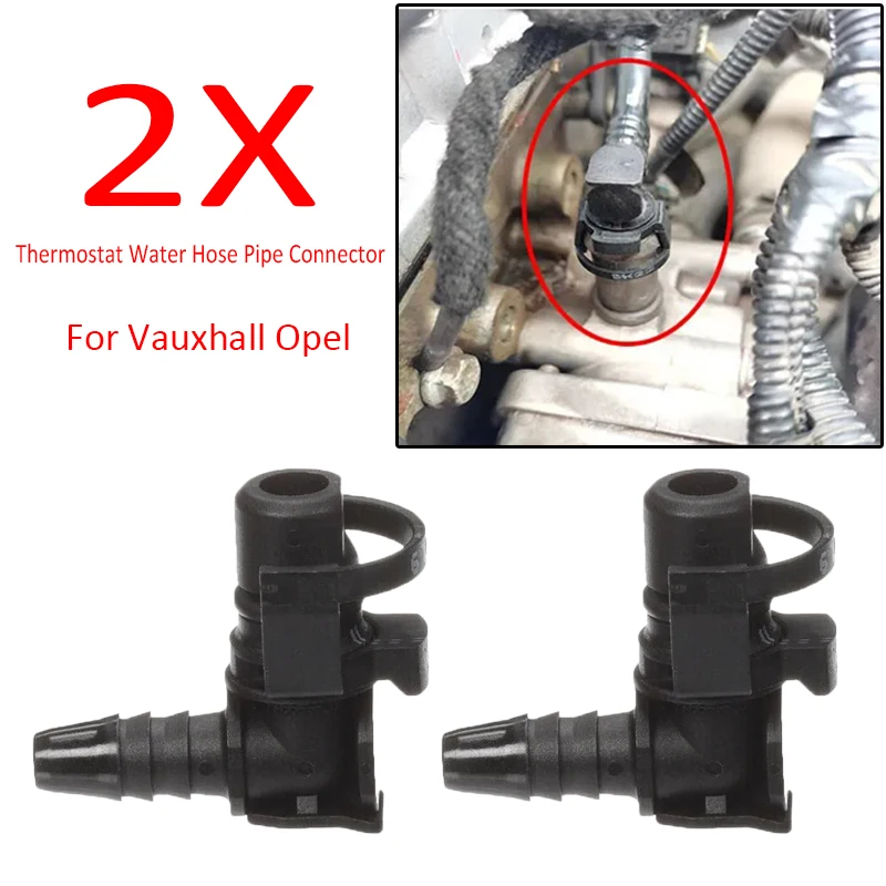 2Pcs Thermostat Water Hose Pipe Connector For Alfa Romeo Fiat Vauxhall Opel Chevrolet Aveo Cruze Orlando Trax